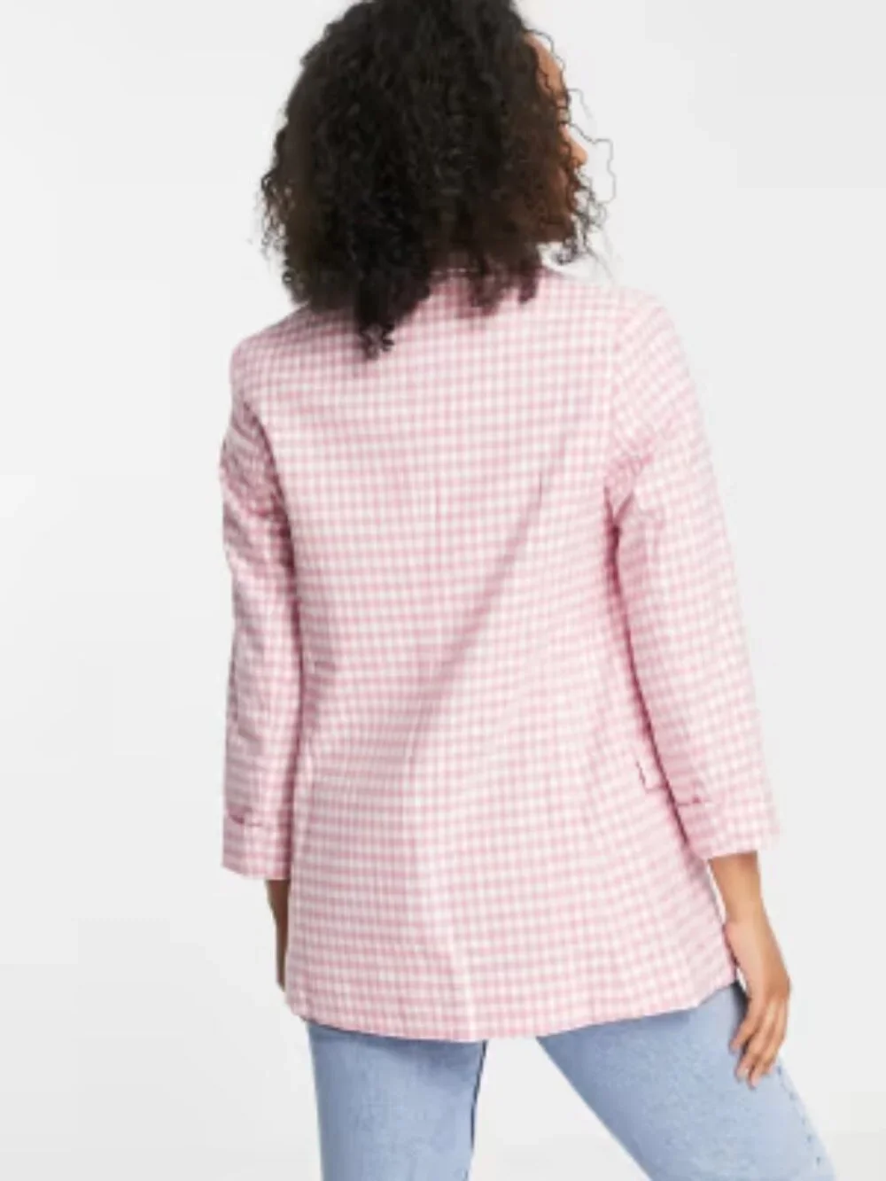 New Look blazer in pink gingham - NWT
